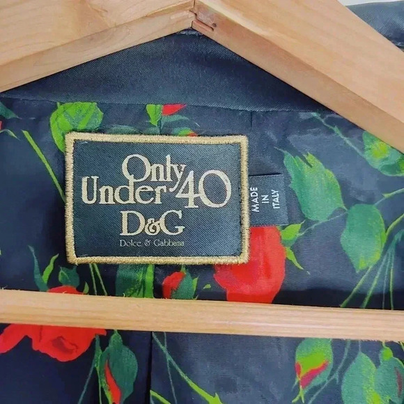 Vintage Dolce & Gabbana Only Under 40 Collection Black Satin Jacket Size 6 US - Picture 8 of 12